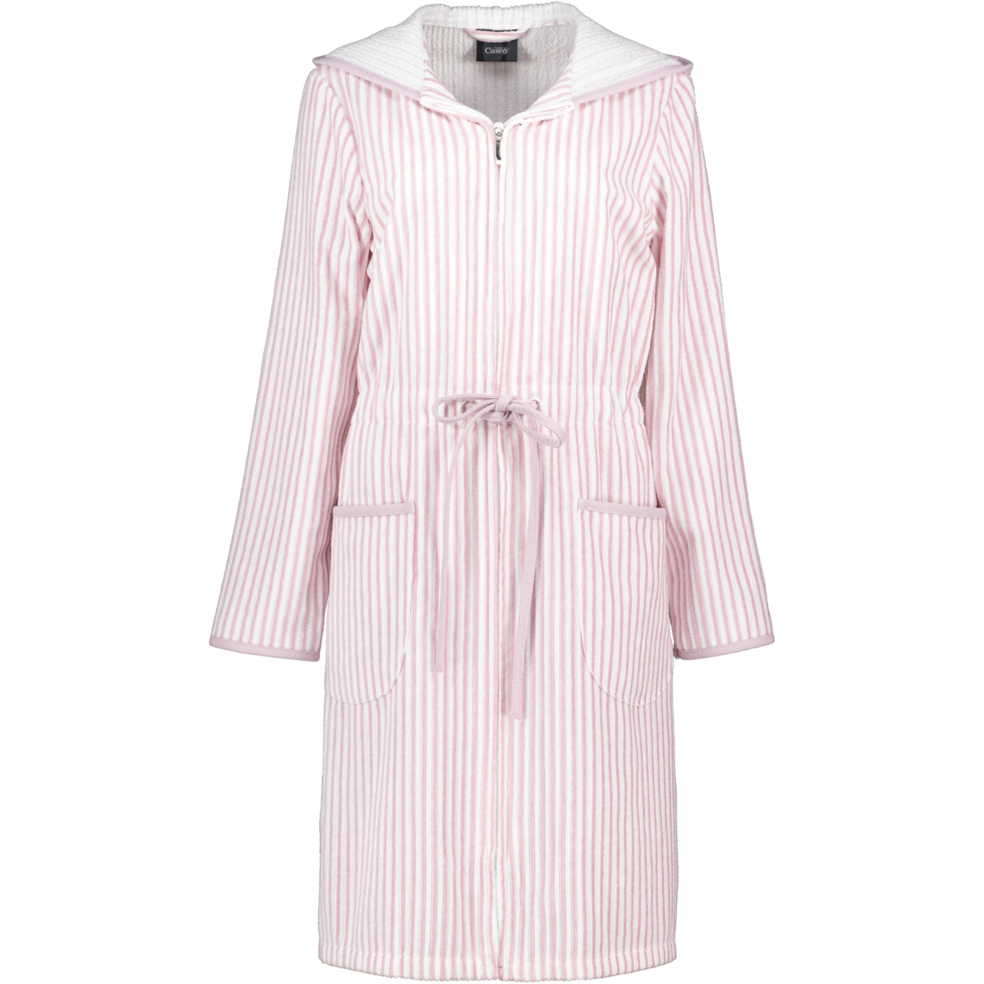 BADEMANTEL DAMEN REISSVERSCHLUSS 6416 MALVE - 22 - Rosa, Textil (Snull) - Cawoe
