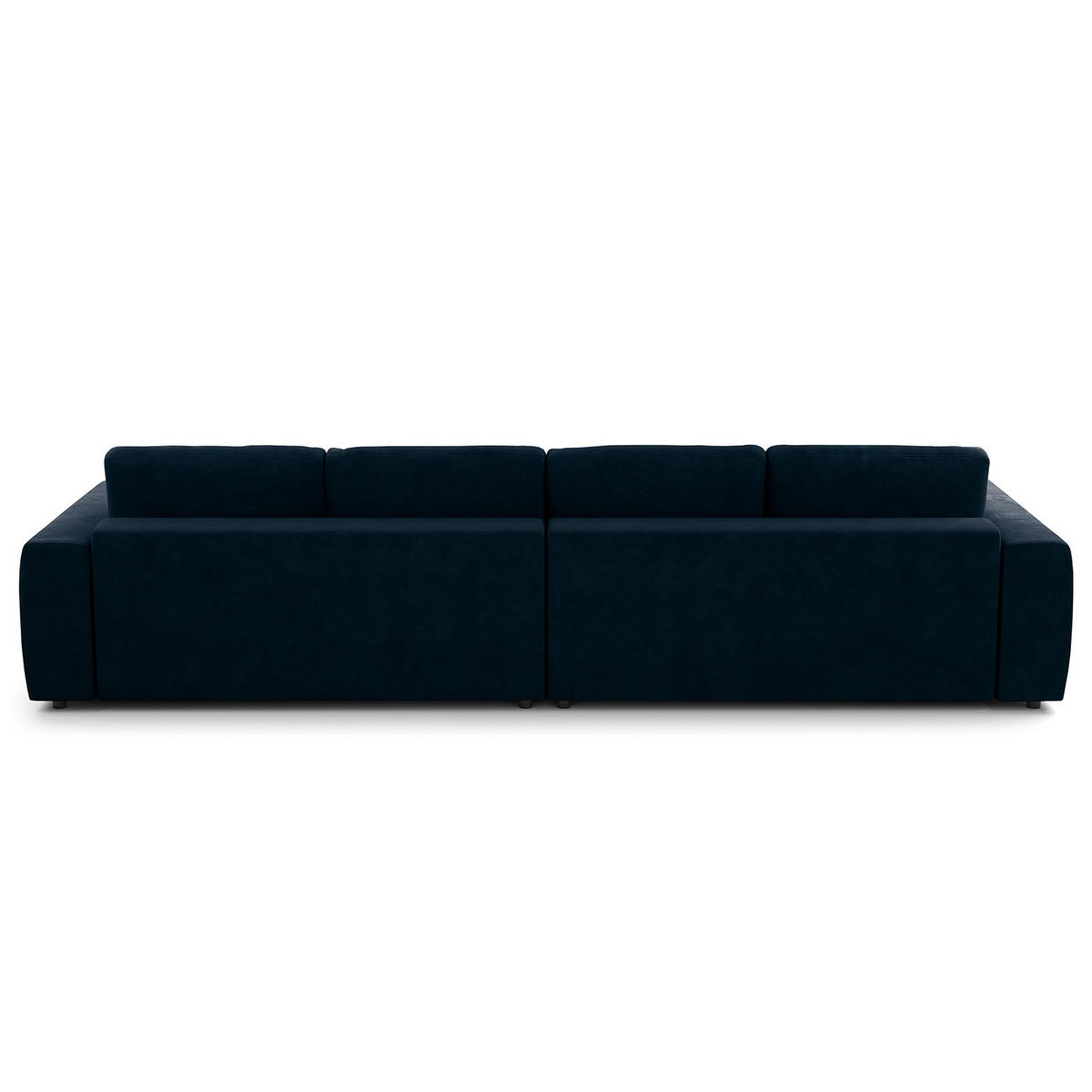 ECKSOFA mit XXL-Longchair - Blau/Schwarz, Kunststoff/Textil (323/182cm) - home24