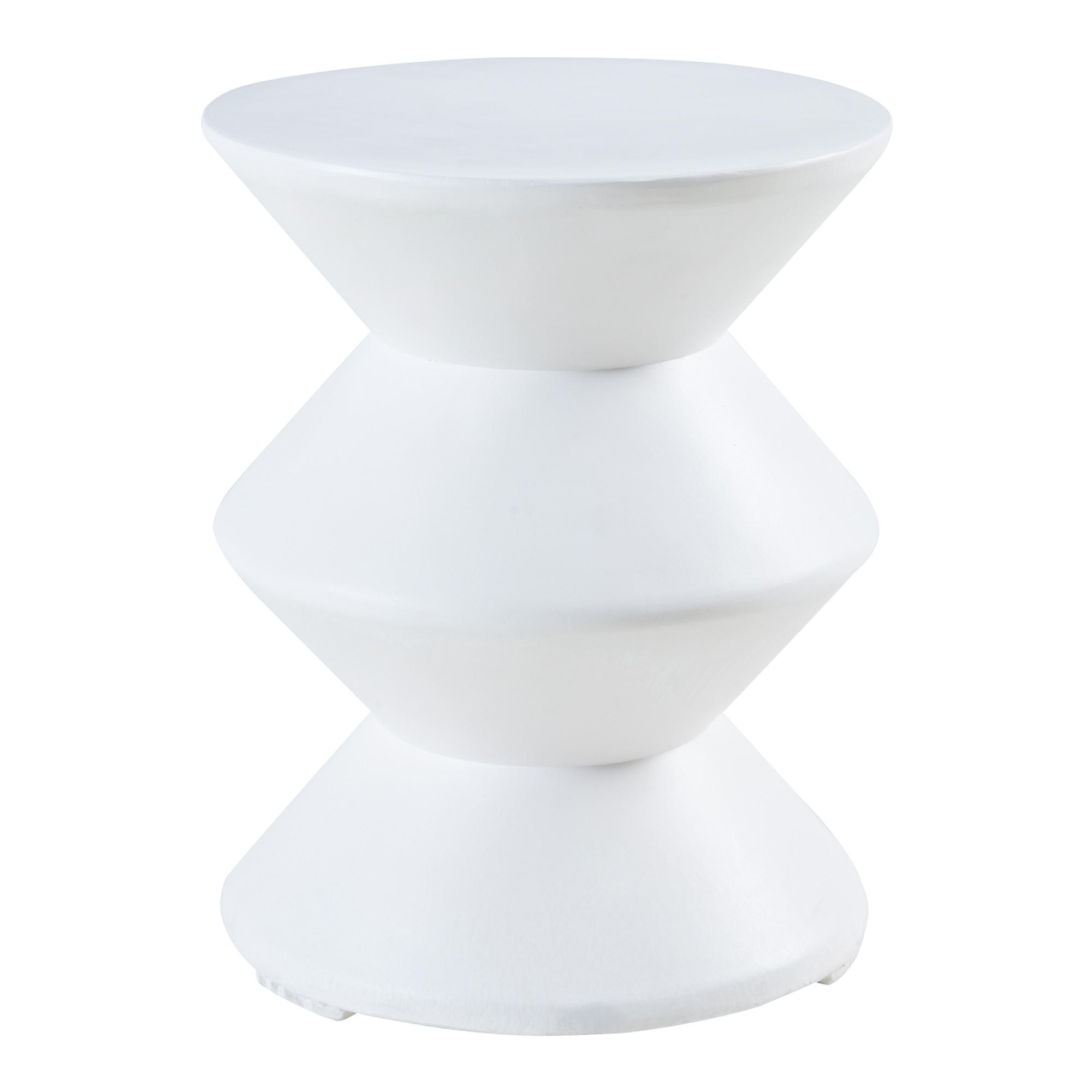 ODKLÁDACÍ STOLEK Kyppeslo - bílá, kámen (36.5/36.5/47cm) - [en.casa]