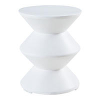 ODKLÁDACÍ STOLEK Kyppeslo - bílá, kámen (36.5/36.5/47cm) - [en.casa]