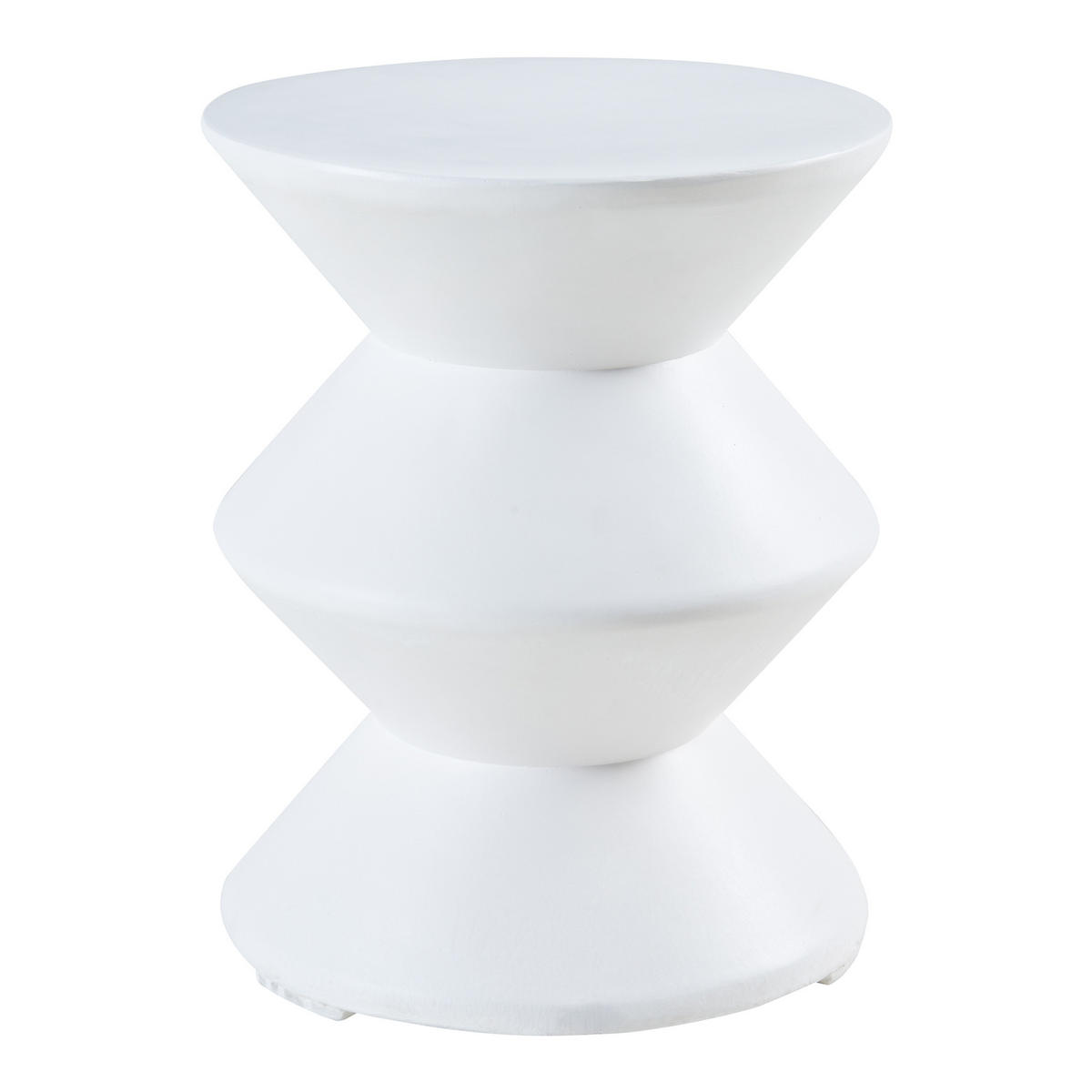 ODKLÁDACÍ STOLEK Kyppeslo - bílá, kámen (36.5/36.5/47cm) - [en.casa]