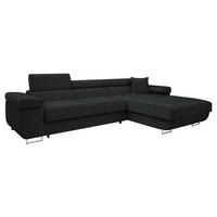 ECKSOFA Torezio Mini Cord, Seite: Rechts - Schwarz, Holz/Textil (280/170cm) - MIRJAN24