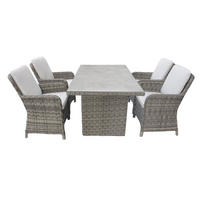 DININGLOUNGE-SET Ria Grau 5-teilig Polyrattan mit Sicherheitsglastisch 160/90/75 cm - Grau, Kunststoff - bellavista - Home & Garden