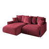 ECKSOFA mit Schlaffunktion und Bettkasten ONESK-L -v1 208x165x40 Bordeauxrot Velours - Bordeaux, Holzwerkstoff/Kunststoff (208/165cm) - ALTDECOR