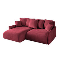 ECKSOFA mit Schlaffunktion und Bettkasten ONESK-L -v1 208x165x40 Bordeauxrot Velours - Bordeaux, Holzwerkstoff/Kunststoff (208/165cm) - ALTDECOR