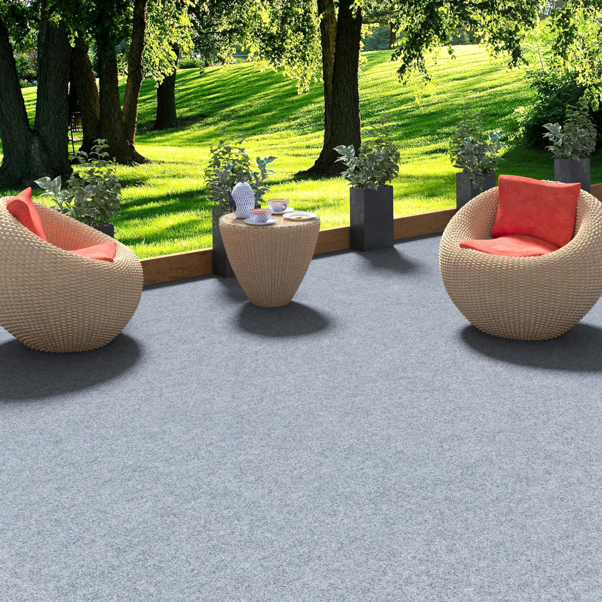 KUNSTRASEN RASENTEPPICH MIT NOPPEN KINGSTON - Grau, Textil (200/200cm) - Snapstyle