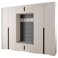 GARDEROBEN-SET 236,7/300/47 - Schwarz/Weiß, Holz/Kunststoff (300/236.7/47cm) - Abiks Möbel