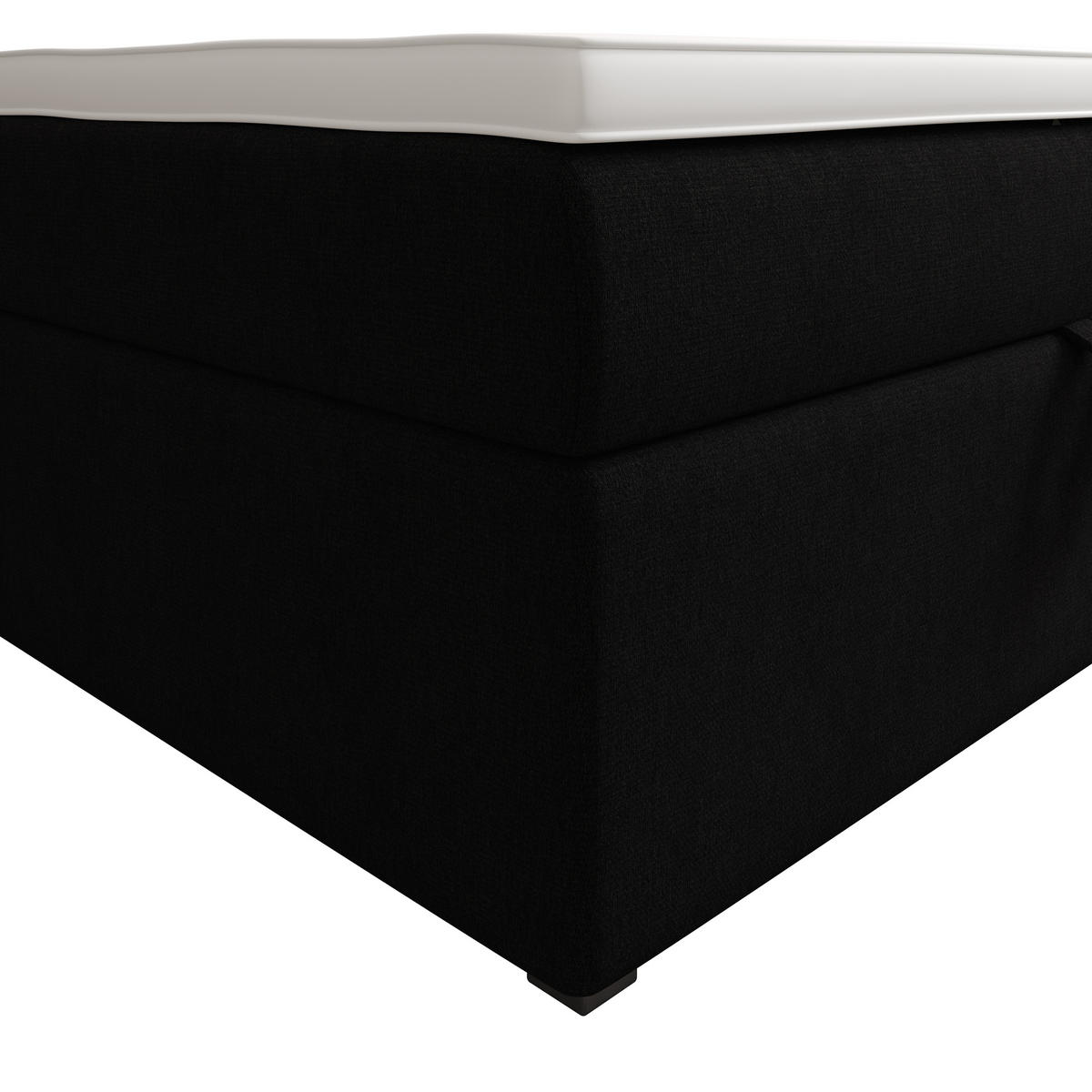BOXBETT FADO 11 120x200, mit Matratze H3, Bonell und Topper, Cosmic 100 - Schwarz, Holz/Kunststoff (120/200cm) - Bedante