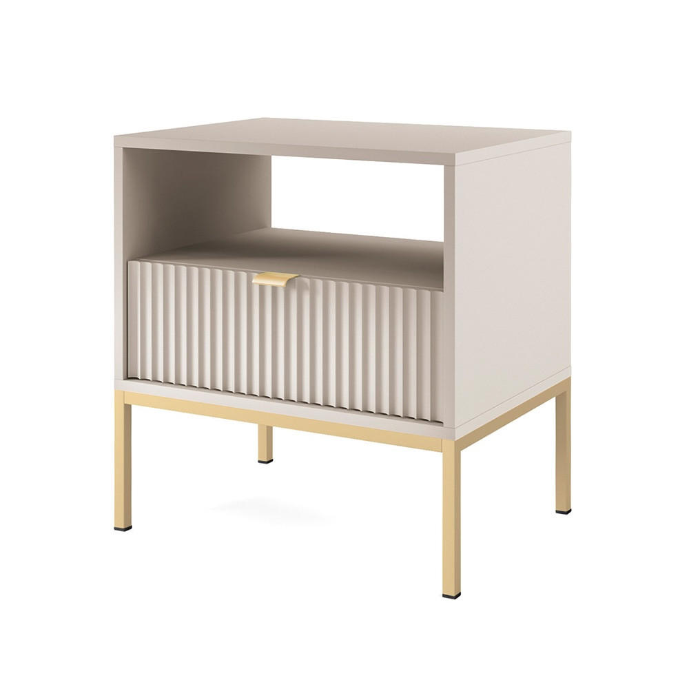 NACHTKONSOLE Nova Kaschmir / Gold 54 / 39 / 56cm - Kaschmir/Goldfarben, Holz/Holzwerkstoff (54/56/39cm) - Feldmann-Wohnen