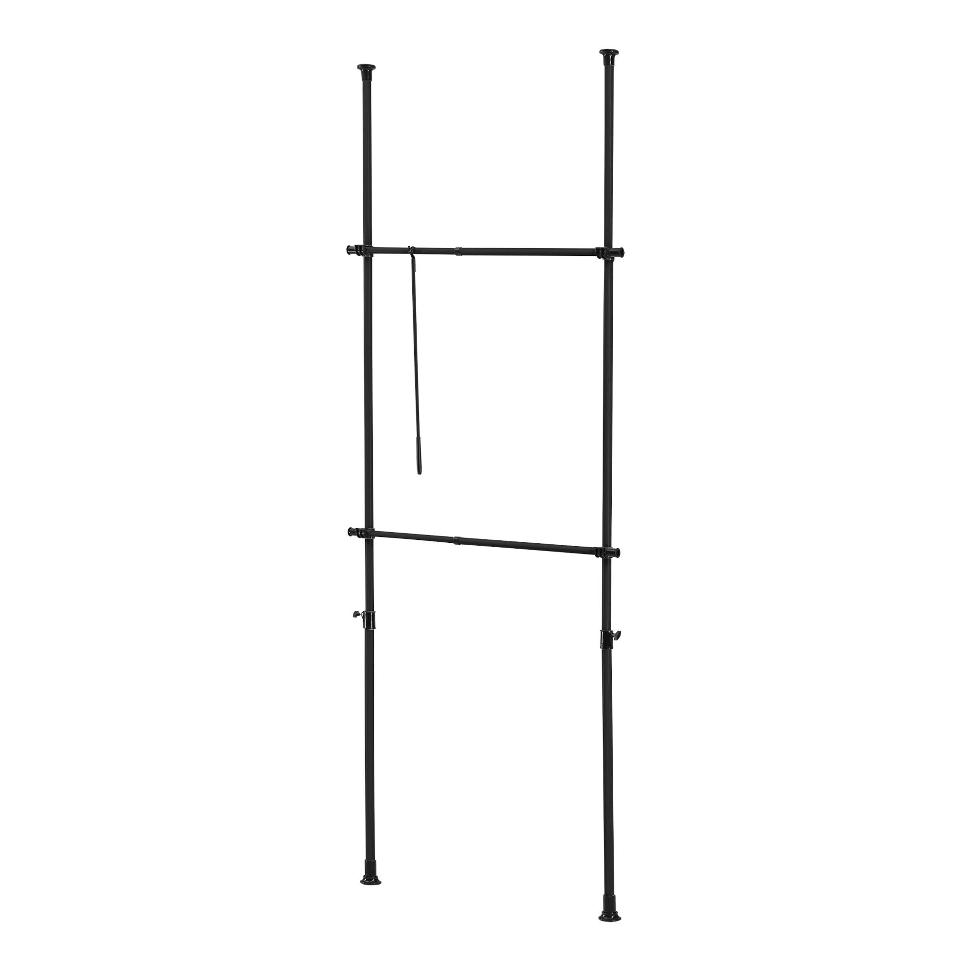 TELESKOPGARDEROBE Kemi - Schwarz, Metall (115/278/5cm) - [en.casa]