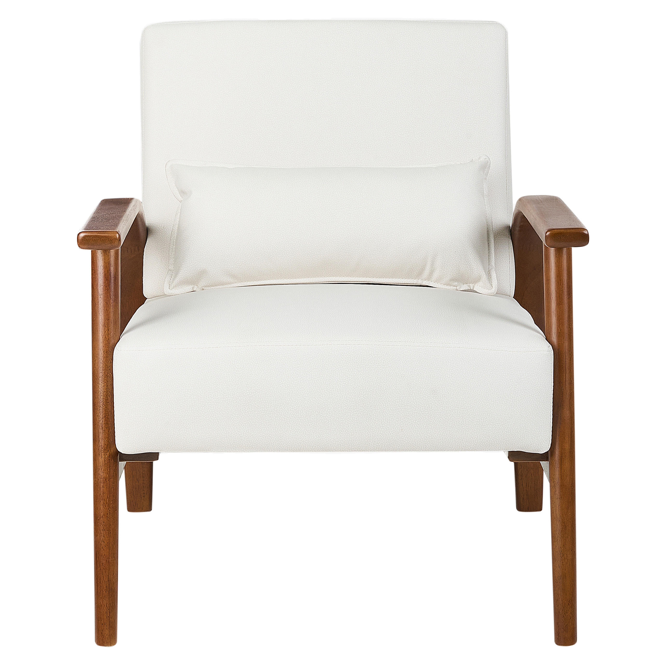 SESSEL Kunstleder Cremeweiß Skara - Dunkelbraun/Weiß, Kunststoff (70/83/88cm) - Beliani