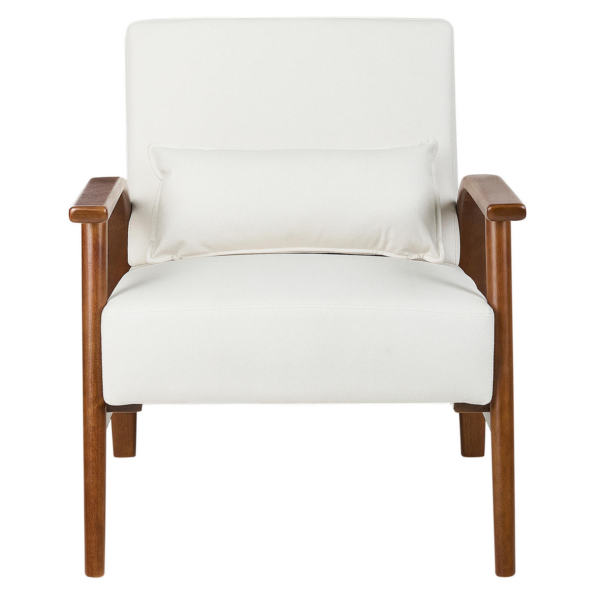 SESSEL Kunstleder Cremeweiß Skara - Dunkelbraun/Weiß, Kunststoff (70/83/88cm) - Beliani