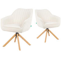 ARMLEHNSTUHL Mika-Luis 2er-Set - Honigeiche/Creme, Eichenholz/Holz (60/82/61cm) - DUBI Möbel