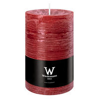 STUMPENKERZE Rustik Marble Style Bordeaux 130 x Ø 78 mm, 1 Stück - Bordeaux, Paraffin (8/13cm) - Wiedemann Kerzen