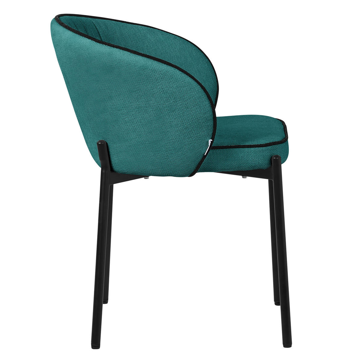 ESSZIMMERSTÜHLE 2er Set Petrol - Petrol/Schwarz, Textil/Metall (60/75/59cm) - ML-DESIGN