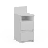 NACHTTISCH Monty Weiß 25 x 59.1 cm mit 2 Schubladen - Weiß, Holzwerkstoff (25/59.1/32.3cm) - Vicco