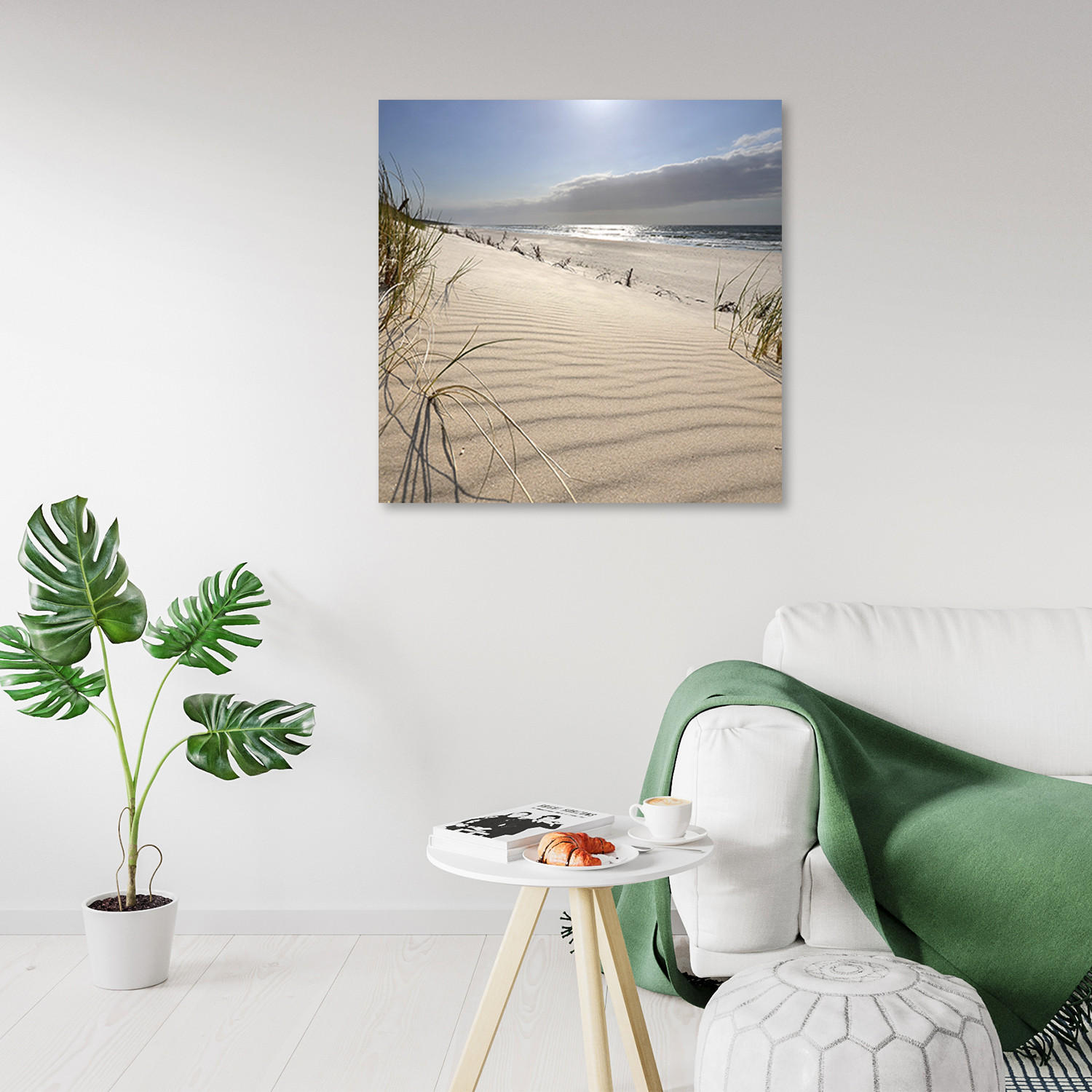 WANDBILD dünen am strand - Beige, Textil (50/50cm) - Feeby