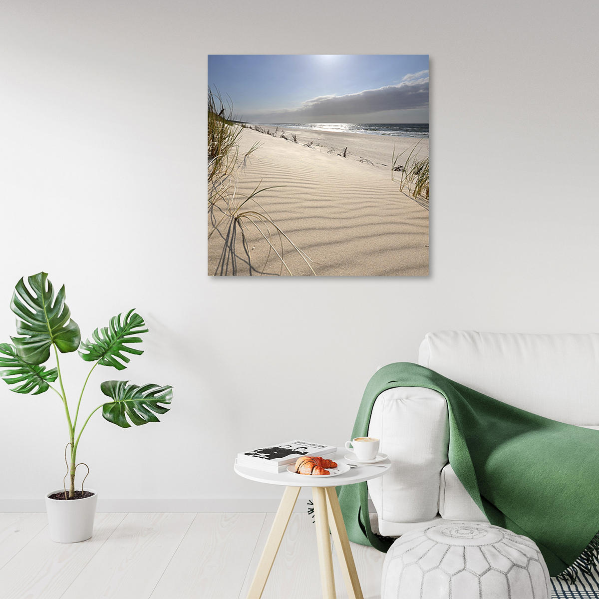 WANDBILD dünen am strand - Beige, Textil (50/50cm) - Feeby