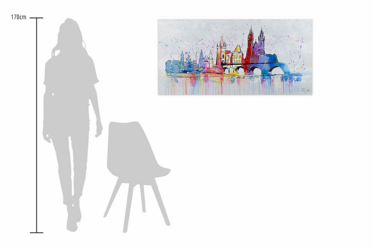 ACRYLBILD HANDGEMALT 120/60 cm - Multicolor/Grau, Holz/Textil (120/60cm) - KUNSTLOFT