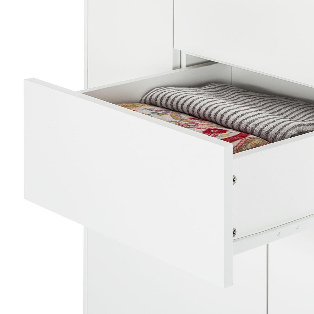 HIGHBOARD mit 2 Schubladen - Eichefarben/Weiß, Eichenholz/Holzwerkstoff (80/128/45cm) - home24