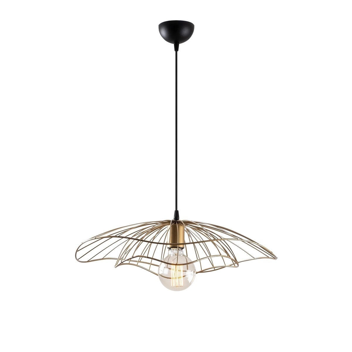 DRAHT-PENDELLEUCHTE aus metall - fleur 50/50/111 cm - Bronzefarben, Metall (50/50/111cm) - Calicosy
