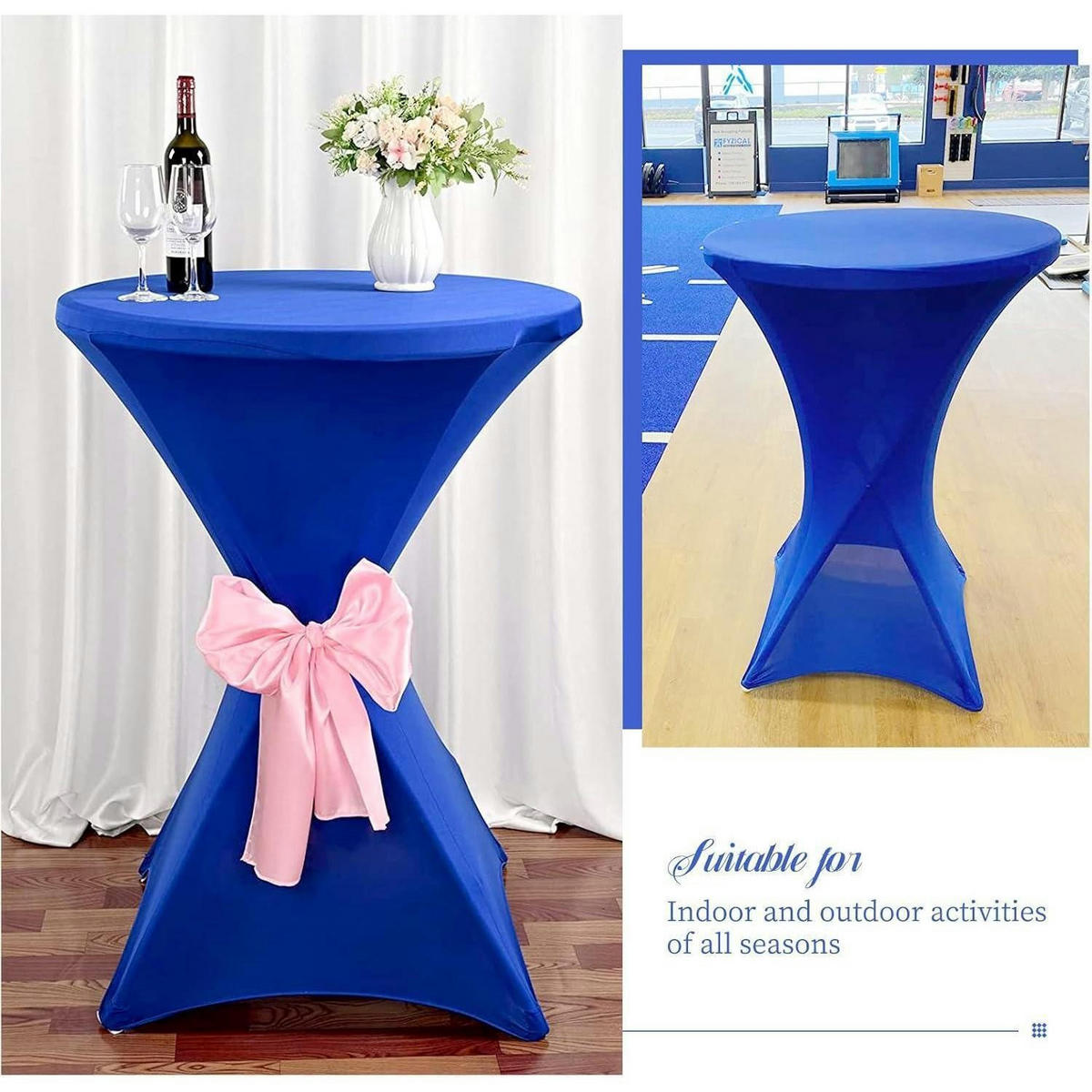 STEHTISCHHUSSE 3er Set Blau 80 cm - Blau, Textil (80/80cm)