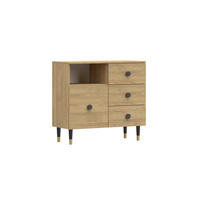 KOMMODE - Klein Kommode 3SD LAUX - Eichefarben, Holzwerkstoff (100/90/40cm) - Möblo