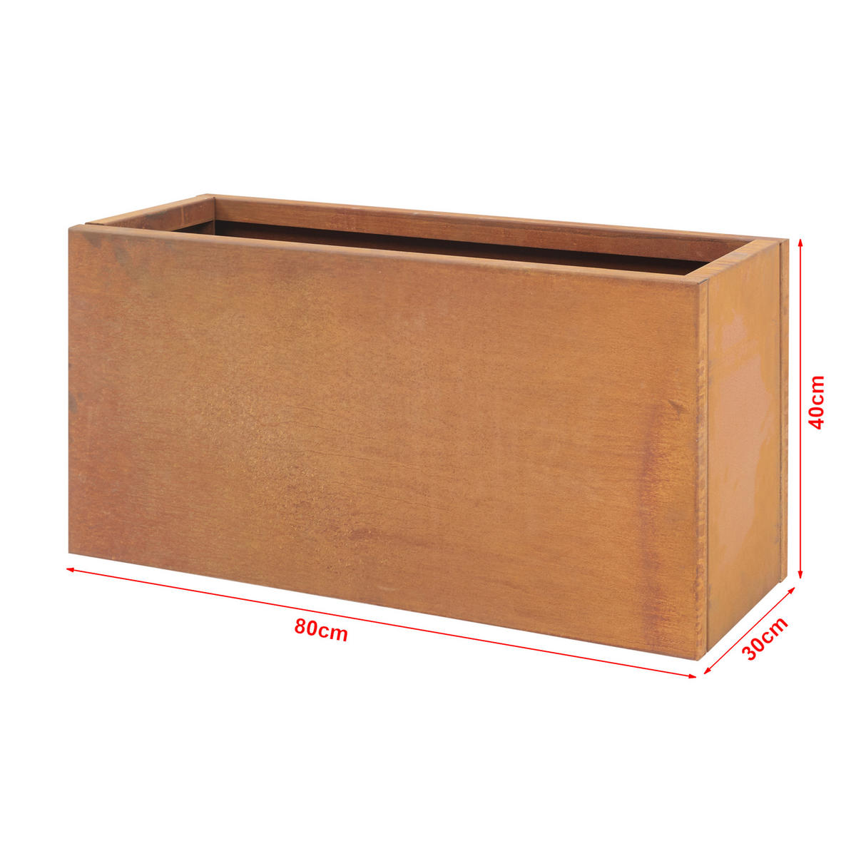 PFLANZKÜBEL Vaargel - Rostfarben, Metall (80/40/30cm) - casa.pro