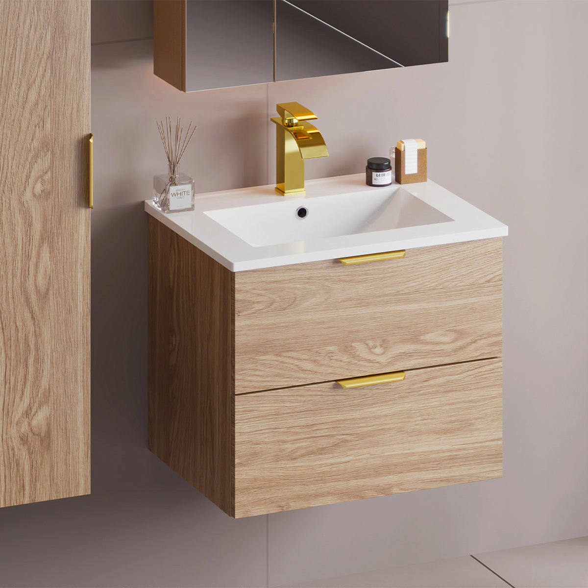 UMIVAONIK 60cm Astrid Drvo - smeđa, drvni materijal (60/50/45.8cm) - Petits-meubles