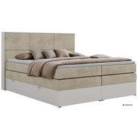 POSTEL BOXSPRING DELVIT KING 200/200 - Béžová Samet - Topper Visco - H3 - černá/béžová, textil/plast (200/200cm) - MKS