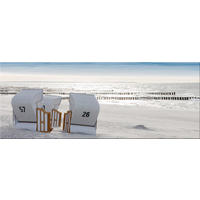 GLASBILD 80x30 cm Strandkörbe - Beige, Glas (80/30cm) - artissimo