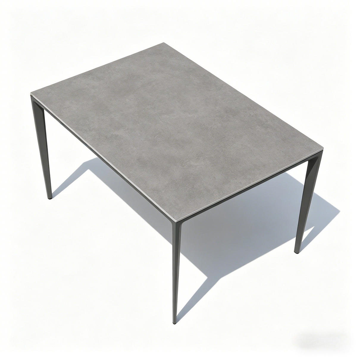 GARDEN ESSTISCH Platte & Stahl Grau, Matt - Grau, Metall (90/160/75cm) - Authentics