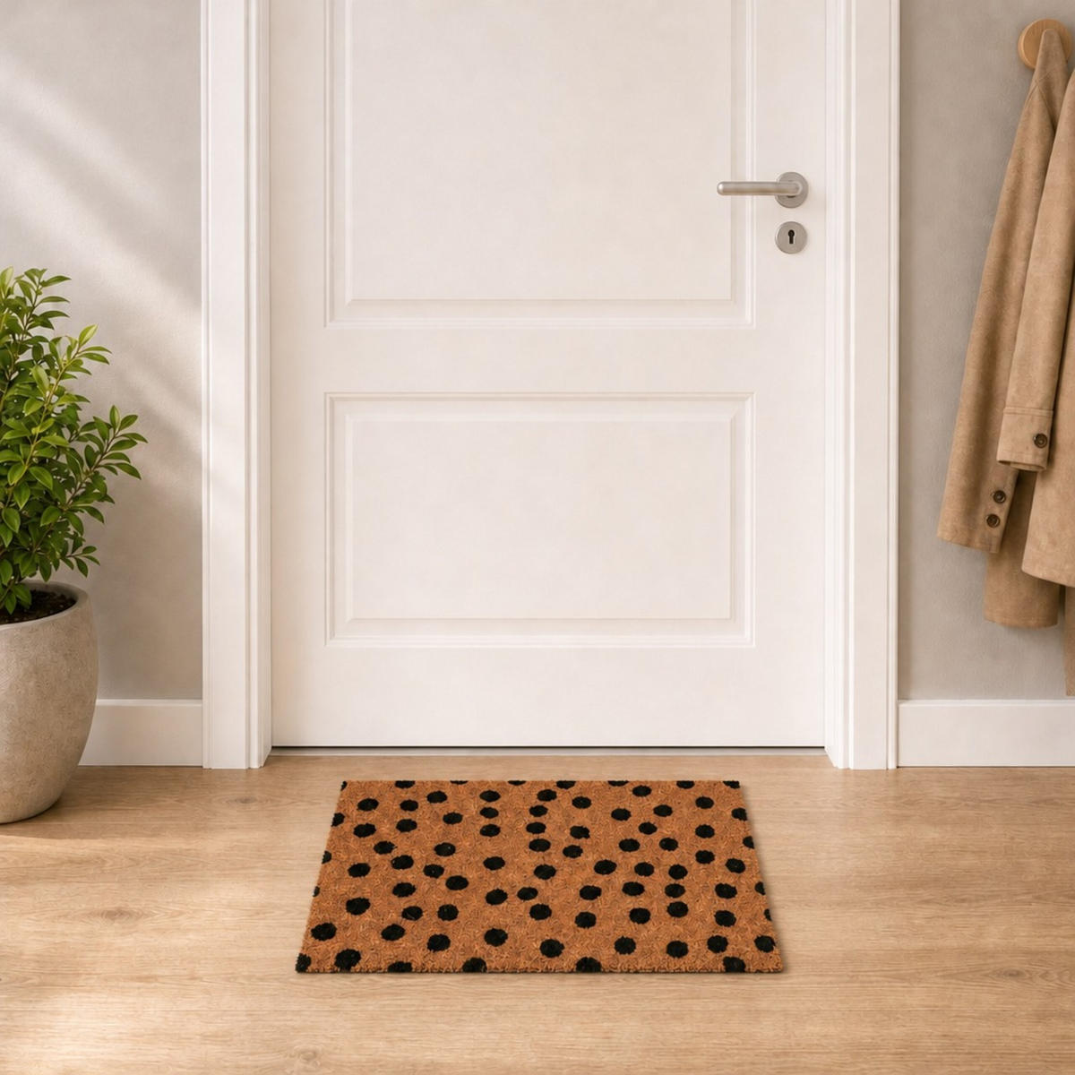 FUSSMATTE Natur Schwarz Kokos 60x40 cm - Multicolor, Kunststoff/Textil (60/40cm) - Relaxdays