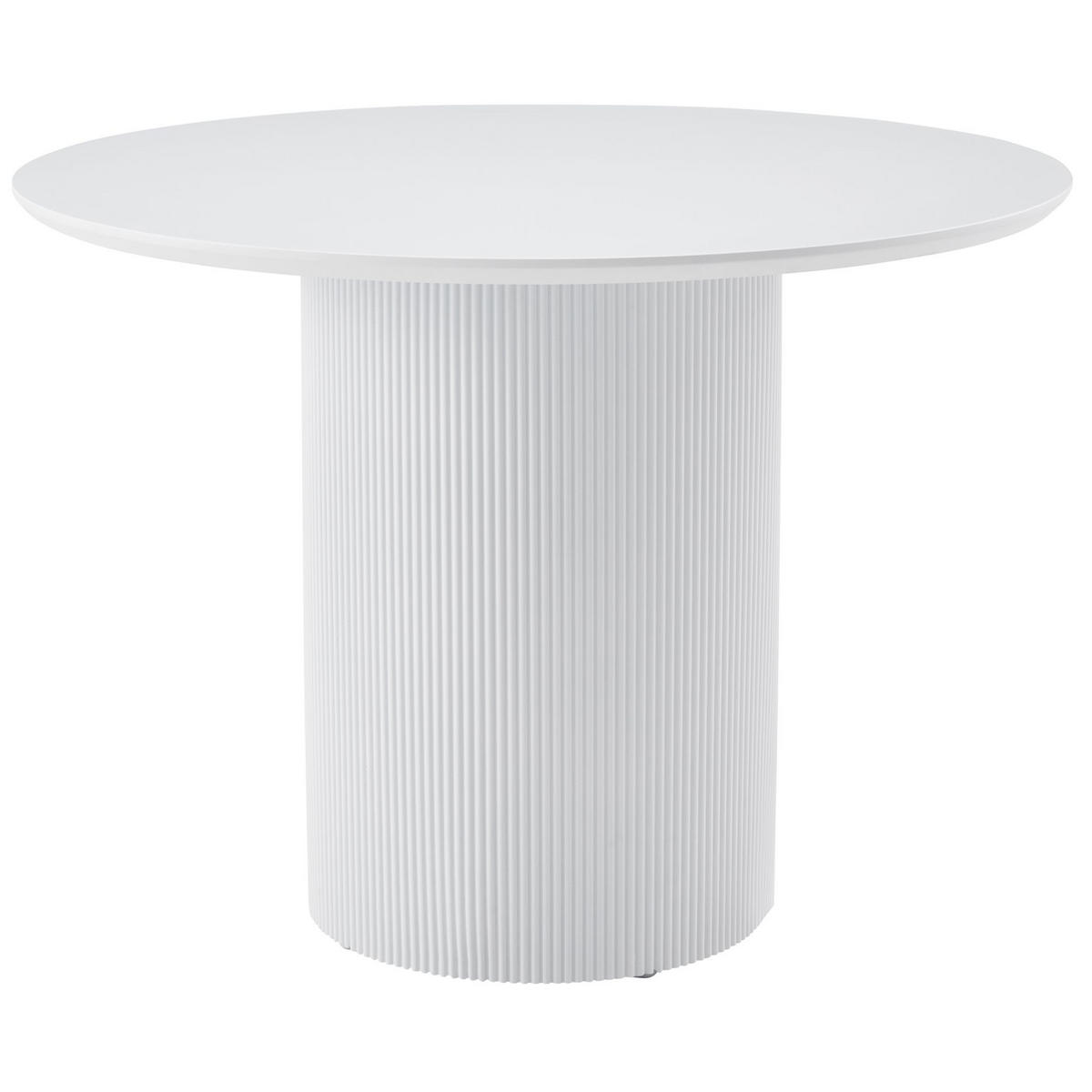 ESSTISCH Trually rund, Weiß, 100 cm - Weiß, Holzwerkstoff/Metall (100/100/75cm) - Selsey