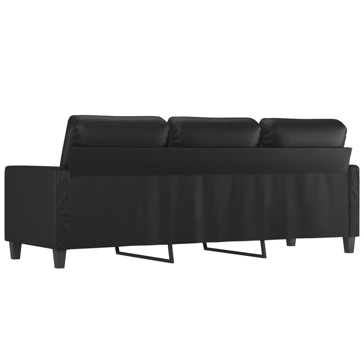 3-SITZER-SOFA Dessau - Schwarz, Leder (198/77/80cm) - Nettlife
