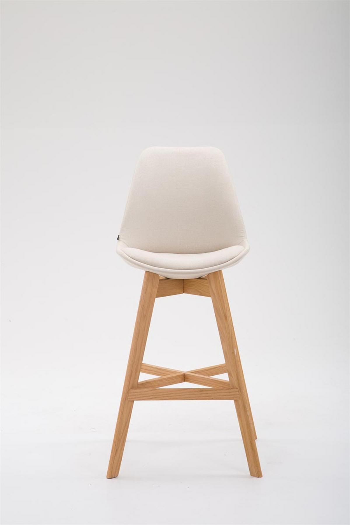 BARHOCKER Canada, 2er Set, Gestell natura, Stoff Creme - Creme/Naturfarben, Holz/Textil (48/100/56cm) - TPFLiving