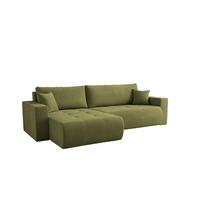 ECKSOFA Armari Mit Schlaffunktion - Grün, Holzwerkstoff/Textil (277/154cm) - Fun Möbel
