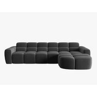ECKSOFA rechts Lisa aus Samt dunkelgrau 4 Sitzplätze - Dunkelgrau, Textil (170/310cm) - Micadoni