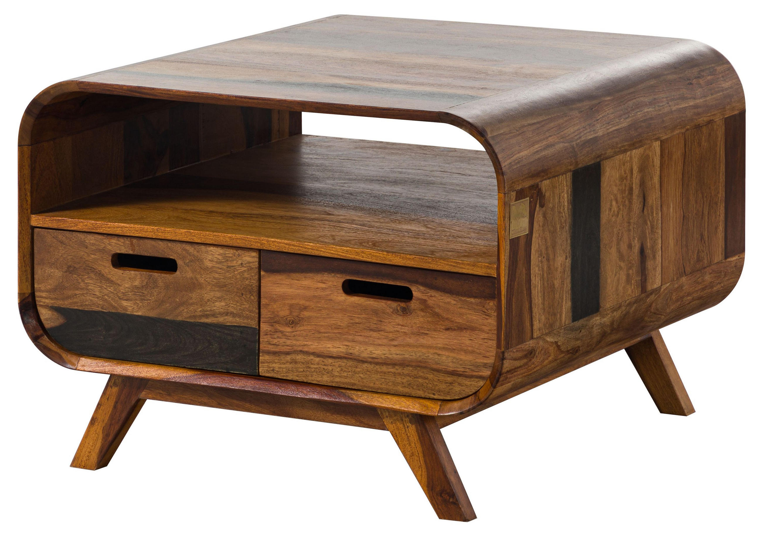 COUCHTISCH Sheesham 70x70x50 dunkelbraun lackiert MAILAND #232 - Dunkelbraun, Holzwerkstoff (70/70/50cm) - Massivmoebel24
