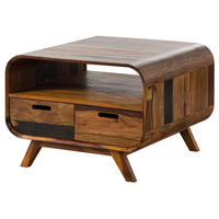 COUCHTISCH Sheesham 70x70x50 dunkelbraun lackiert MAILAND #232 - Dunkelbraun, Holzwerkstoff (70/70/50cm) - Massivmoebel24