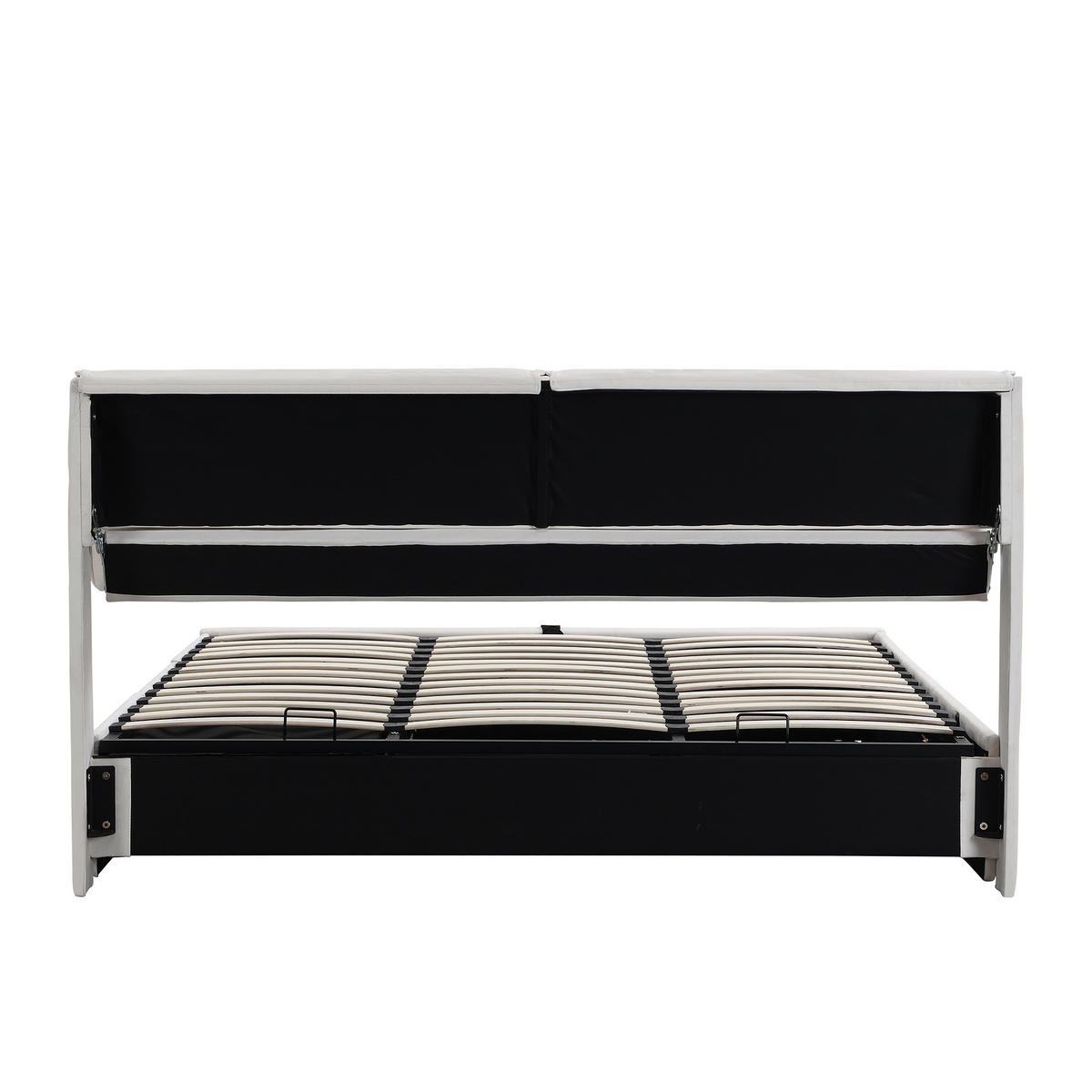 POLSTERBETT Beige Samt 180x200 Hydraulik 3 Schubladen - Beige, Textil (180/200cm) - FLIEKS