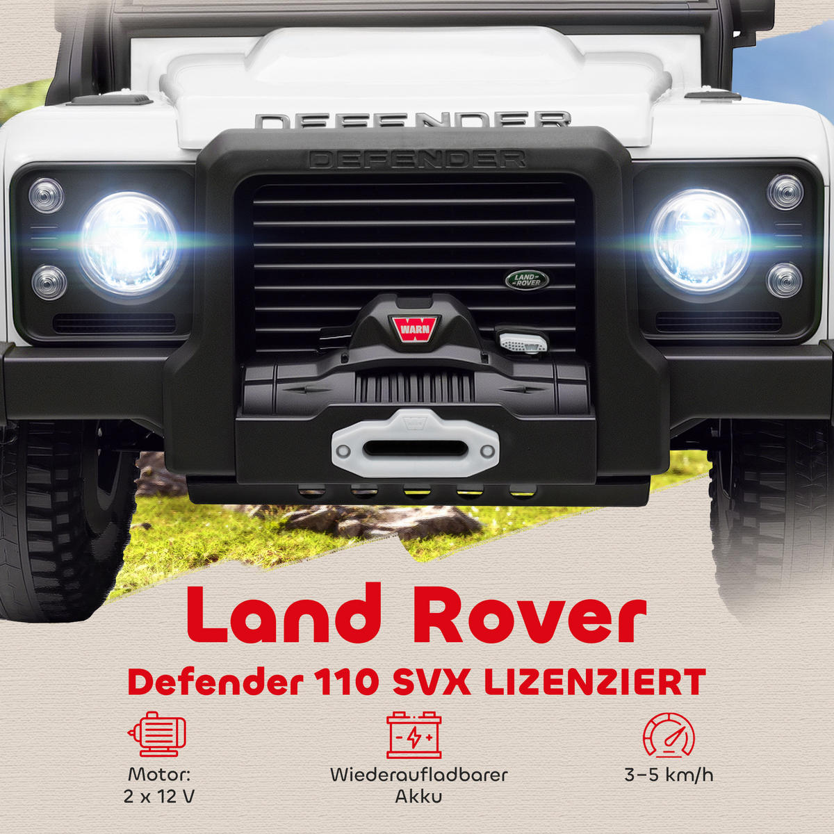 KINDER-ELEKTROAUTO 12V 7Ah Kinderauto mit 2,4 Ghz Fernbedienung Weiß - Weiß, Kunststoff (115/61/61cm) - AIYAPLAY