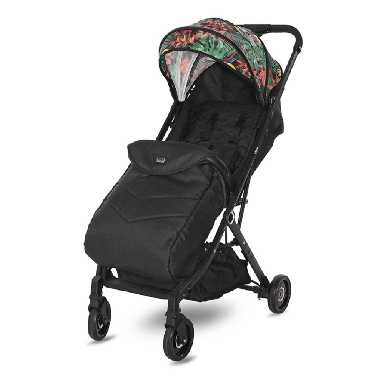 KINDERWAGEN Myla bunt Aluminiumrahmen Korb Fußsack klappbar mit Zusatzgriff - Schwarz, Metall (89/49/102cm) - Lorelli