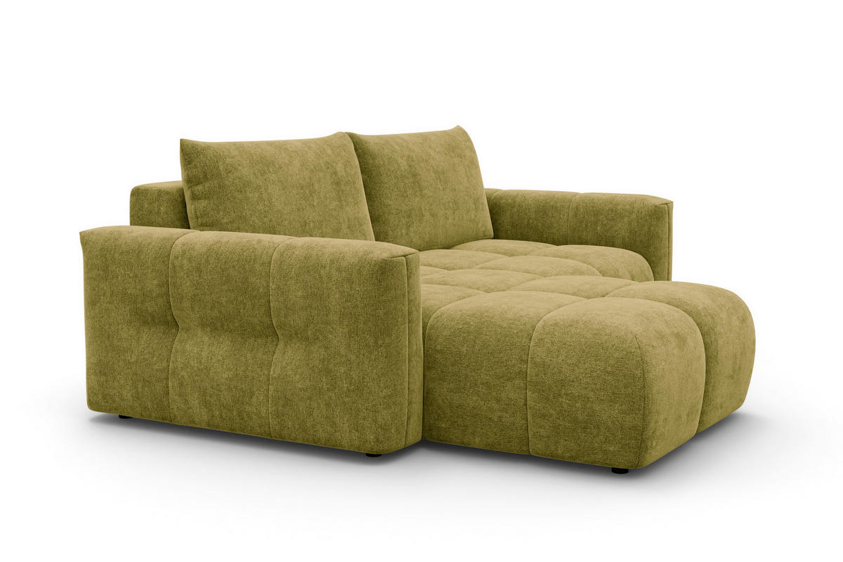 ECKSOFA VERONA 3-Sitzer links, Khaki - Schwarz/Grün, Holz/Textil (224/173cm) - Courtois Laville