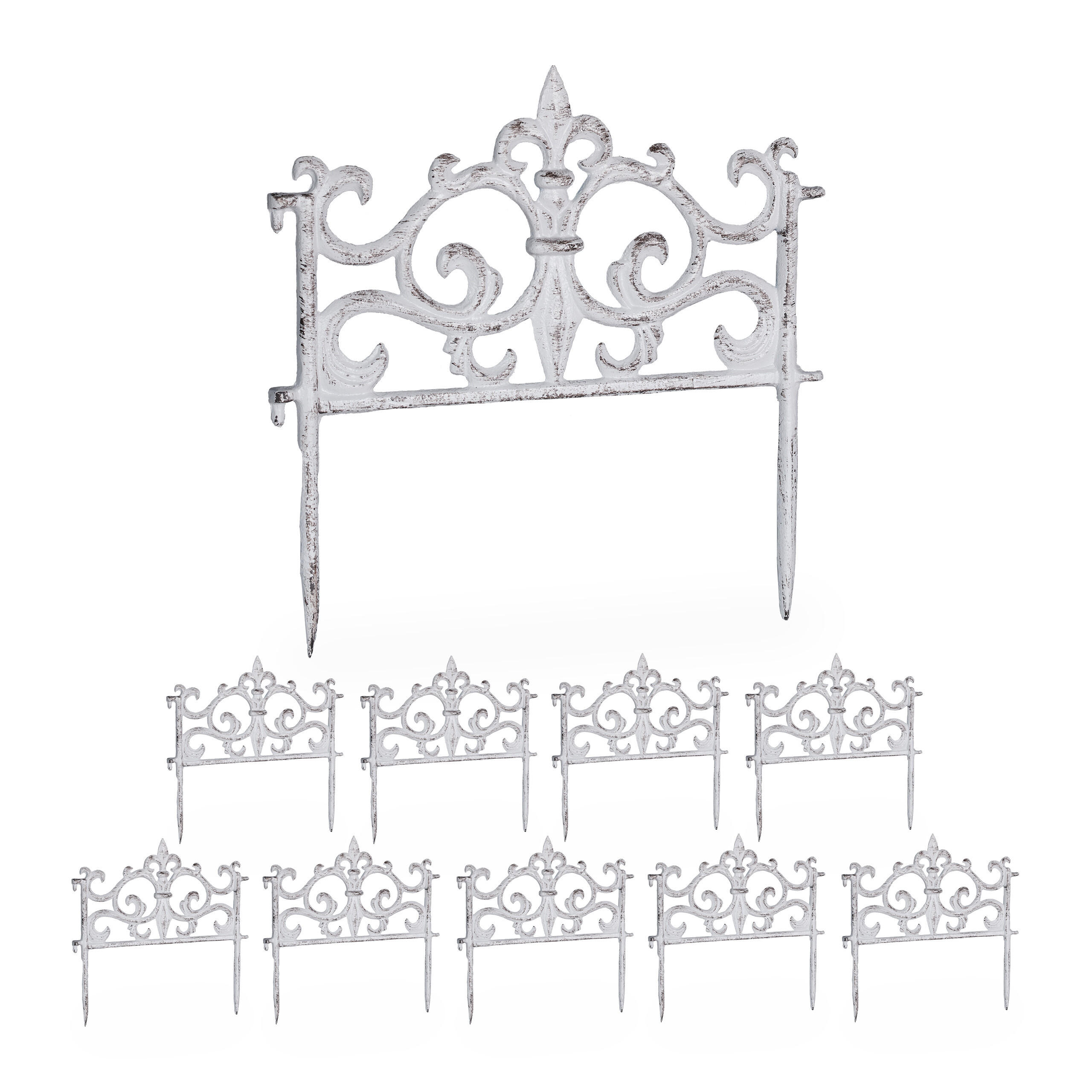 10xBEETZAUN - Weiß, Metall (27/27/1cm) - Relaxdays