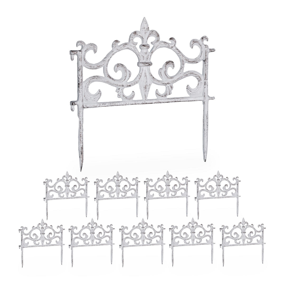 10xBEETZAUN - Weiß, Metall (27/27/1cm) - Relaxdays