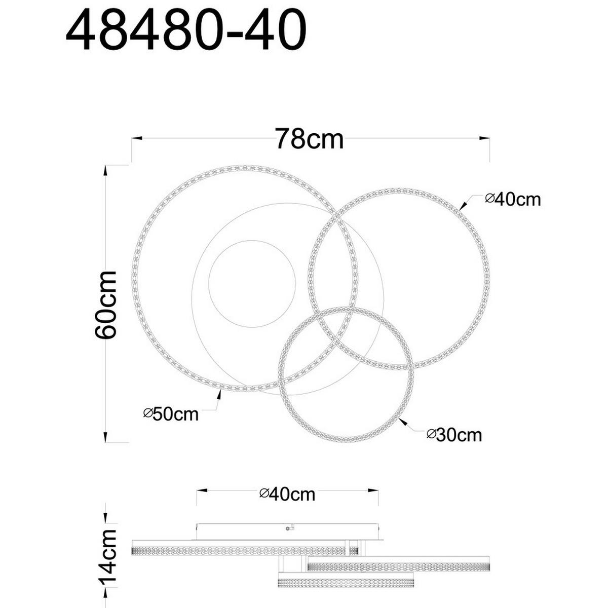 DECKENLEUCHTE SANFORD, Metall, sandfarben matt, LED - Bernsteinfarben, Metall (78/60/14cm) - Globo Lighting