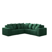 ECKSOFA Corner Ella Stoff Noel Velours Grün - Grün, Holz/Textil (246/246cm) - Kaiser Möbel