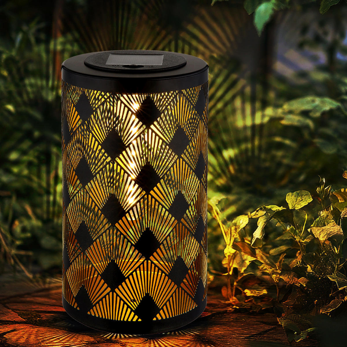 LED AUSSENLEUCHTE Metall Gold Schwarz - Goldfarben, Kunststoff (12/12/32.5cm) - Globo Lighting