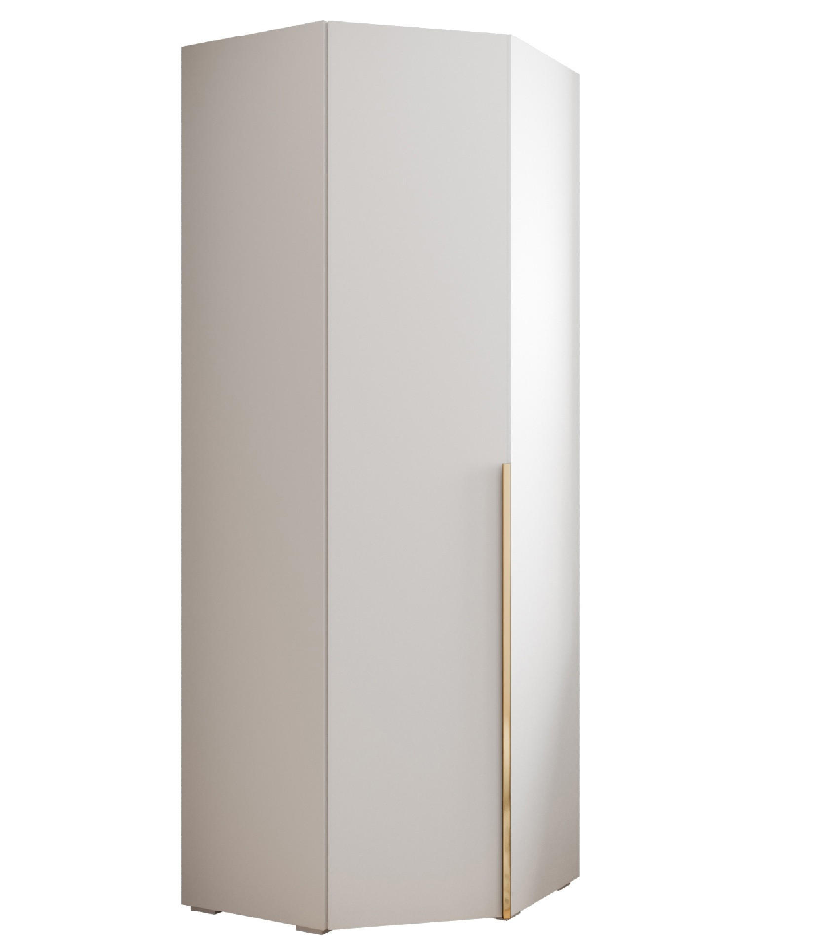 Möbel Kryspol Drehtürenschrank Weiß, Gold 81.7x236.7x81.7 cm